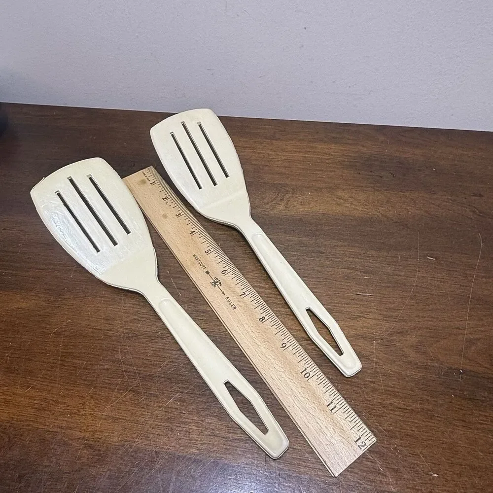 Vintage King Kraft Nylon 3 Slotted Spatula Set Of 2 Beige 11